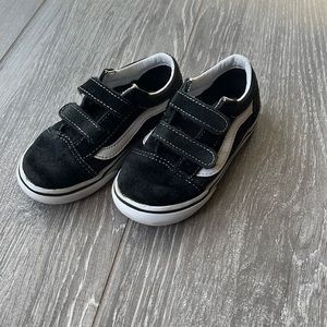 Black and white old school Velcro vans